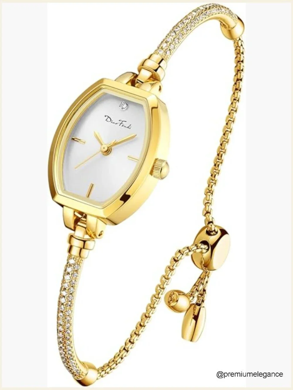 Petite Diamond Bracelet Watch for Women - Ultra-Thin Dress Analog Quartz